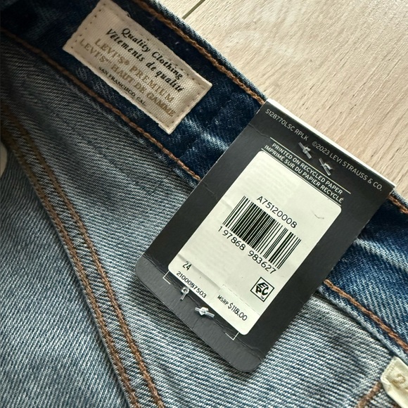 NWT Levi's Ankle Column Slit Denim Maxi Skirt Women’s Size 24 - Picture 11 of 15